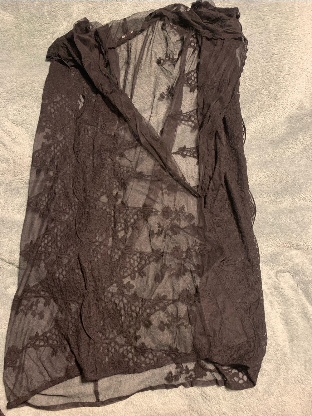 Sheer Floral Lace Black kimono style cover up